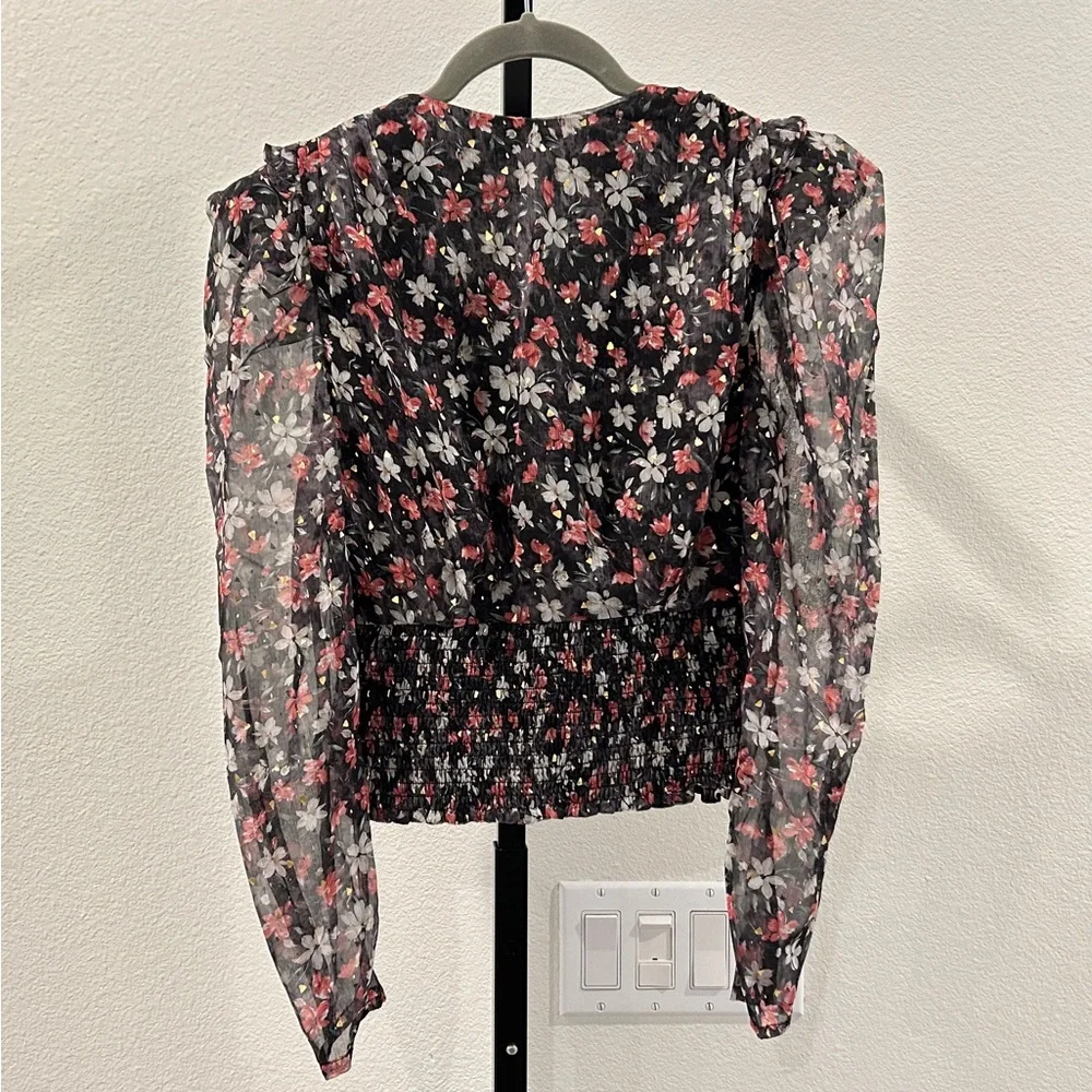 ASTR The Label Beverly Floral Puff sleeve top, Size XS, New with Tag
